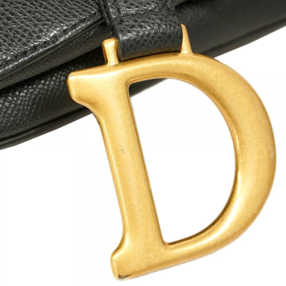 Christian Dior Handbag Saddle Bag Leather Black Women's - Picture 15 of 16
